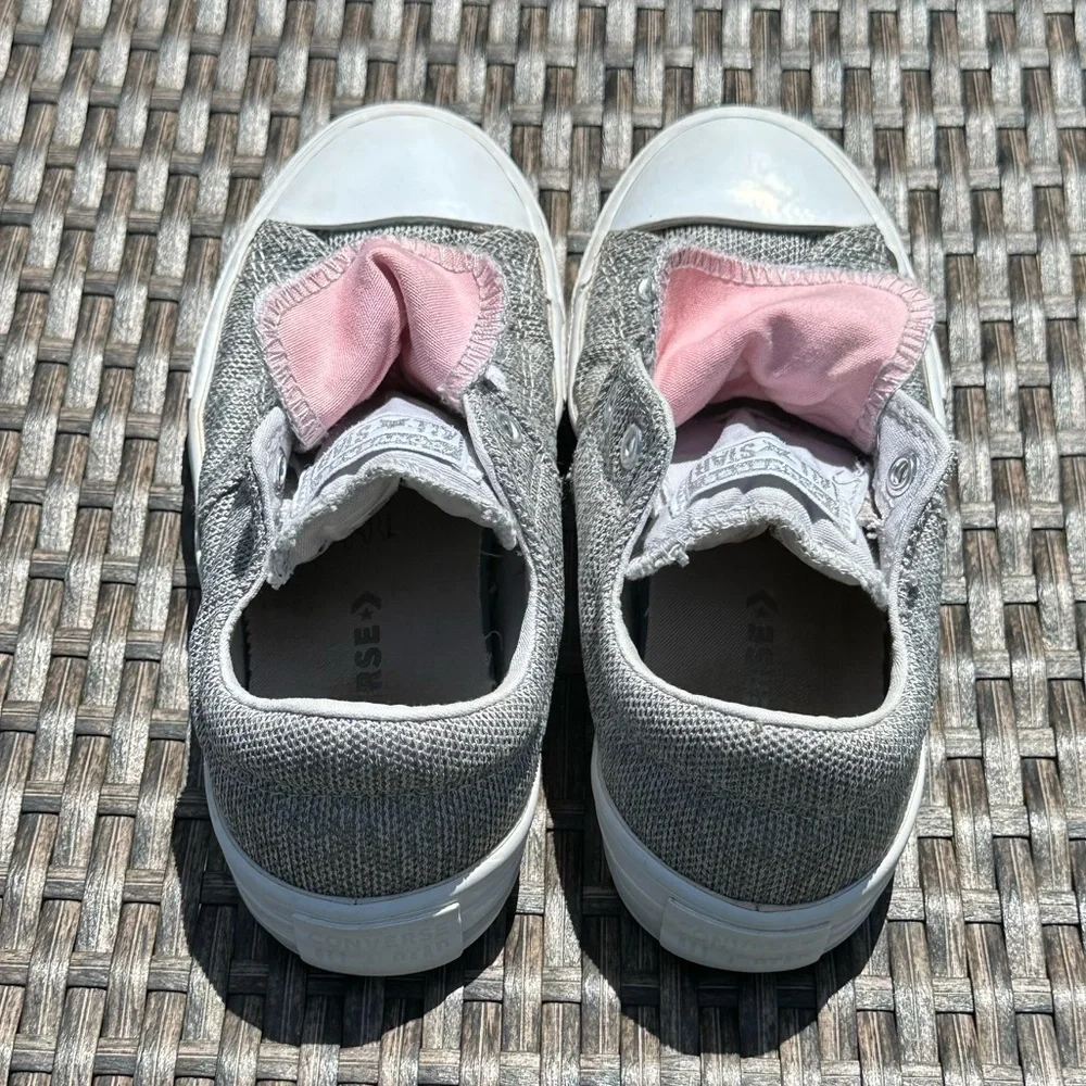 ⚡️Adorable Gray Converse! Sz 1 Double Tongue Maddie Ox (Fast Ship!)